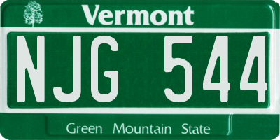 VT license plate NJG544
