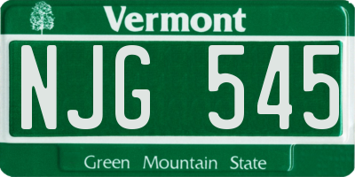 VT license plate NJG545