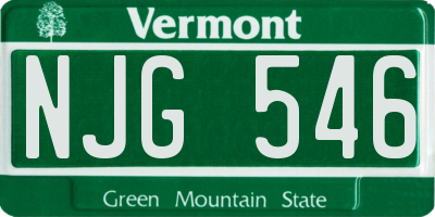 VT license plate NJG546