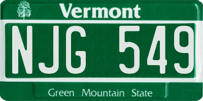VT license plate NJG549