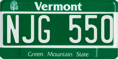 VT license plate NJG550