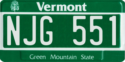 VT license plate NJG551