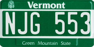 VT license plate NJG553