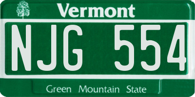 VT license plate NJG554