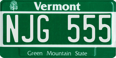 VT license plate NJG555