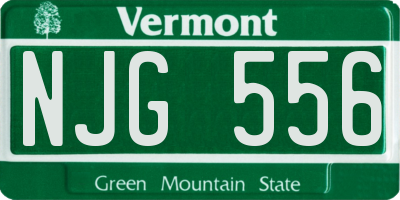 VT license plate NJG556