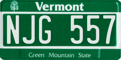 VT license plate NJG557