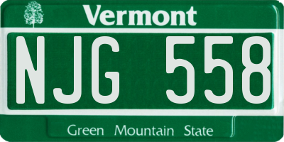 VT license plate NJG558