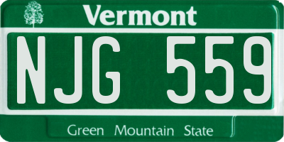 VT license plate NJG559