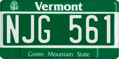 VT license plate NJG561