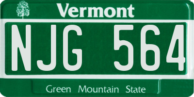 VT license plate NJG564