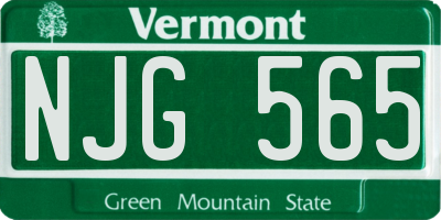 VT license plate NJG565