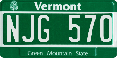 VT license plate NJG570