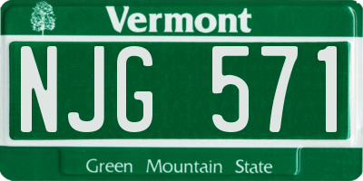 VT license plate NJG571
