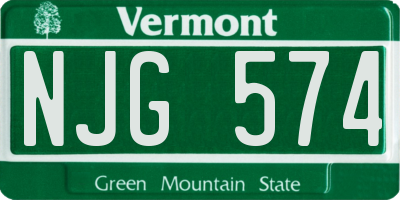 VT license plate NJG574