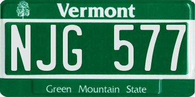 VT license plate NJG577