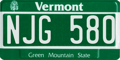 VT license plate NJG580
