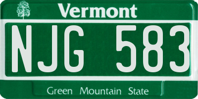 VT license plate NJG583