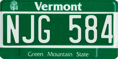 VT license plate NJG584