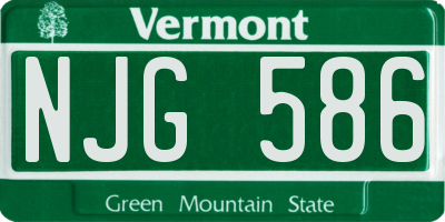 VT license plate NJG586