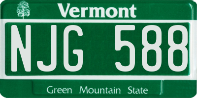 VT license plate NJG588