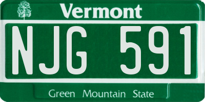 VT license plate NJG591