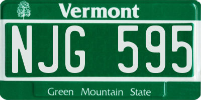 VT license plate NJG595