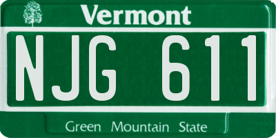 VT license plate NJG611