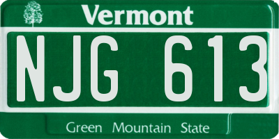 VT license plate NJG613