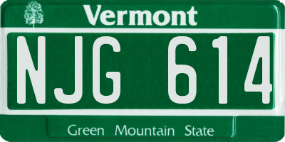 VT license plate NJG614