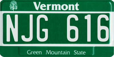 VT license plate NJG616