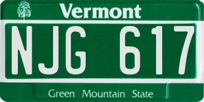 VT license plate NJG617