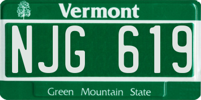 VT license plate NJG619