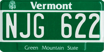 VT license plate NJG622