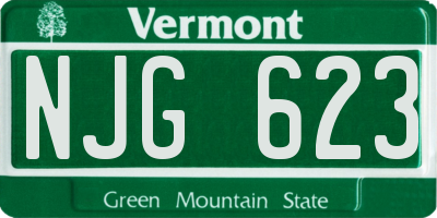 VT license plate NJG623