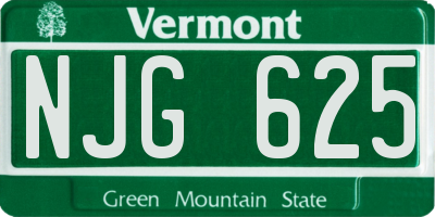 VT license plate NJG625