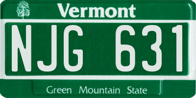 VT license plate NJG631