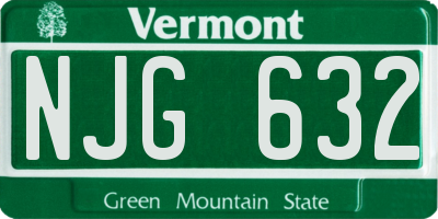 VT license plate NJG632