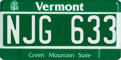 VT license plate NJG633