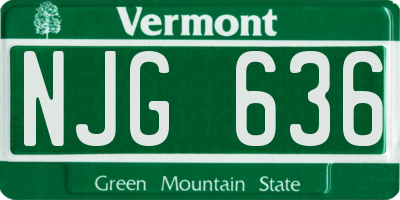 VT license plate NJG636