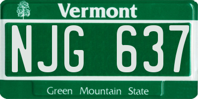 VT license plate NJG637