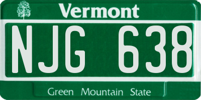 VT license plate NJG638