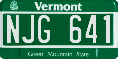 VT license plate NJG641