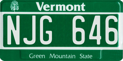 VT license plate NJG646