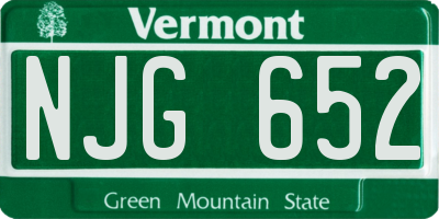 VT license plate NJG652