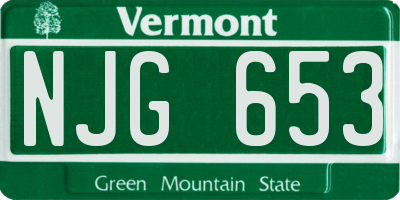 VT license plate NJG653