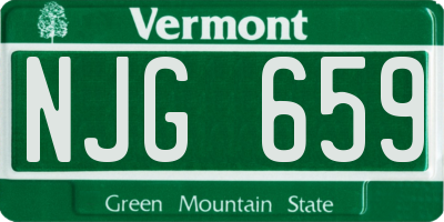 VT license plate NJG659