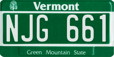 VT license plate NJG661