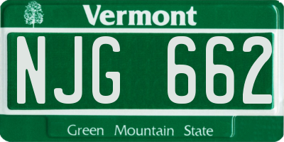 VT license plate NJG662