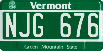 VT license plate NJG676